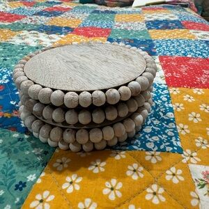 Rustic Wooden Beaded Coasters